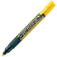 pentel smw26 wet erase chalk marker chisel yellow