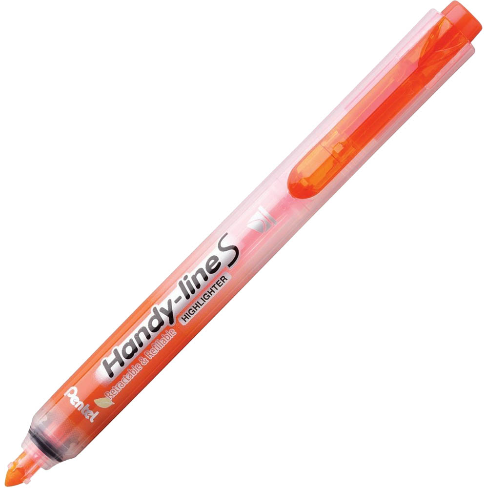 Image for PENTEL SXS15 HANDY-LINE S RETRACTABLE HIGHLIGHTER CHISEL ORANGE BOX 12 from MOE Office Products Depot Mackay & Whitsundays