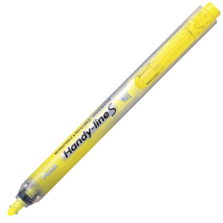 Image for PENTEL SXS15 HANDY-LINE S RETRACTABLE HIGHLIGHTER CHISEL YELLOW BOX 12 from MOE Office Products Depot Mackay & Whitsundays