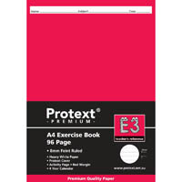 protext e3 premium exercise book ruled 8mm 70gsm 96 page a4 assorted