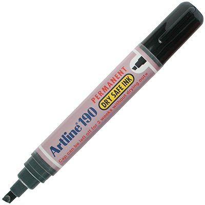 Image for ARTLINE 190 PERMANENT MARKER CHISEL 5MM BLACK from Ross Office Supplies Office Products Depot