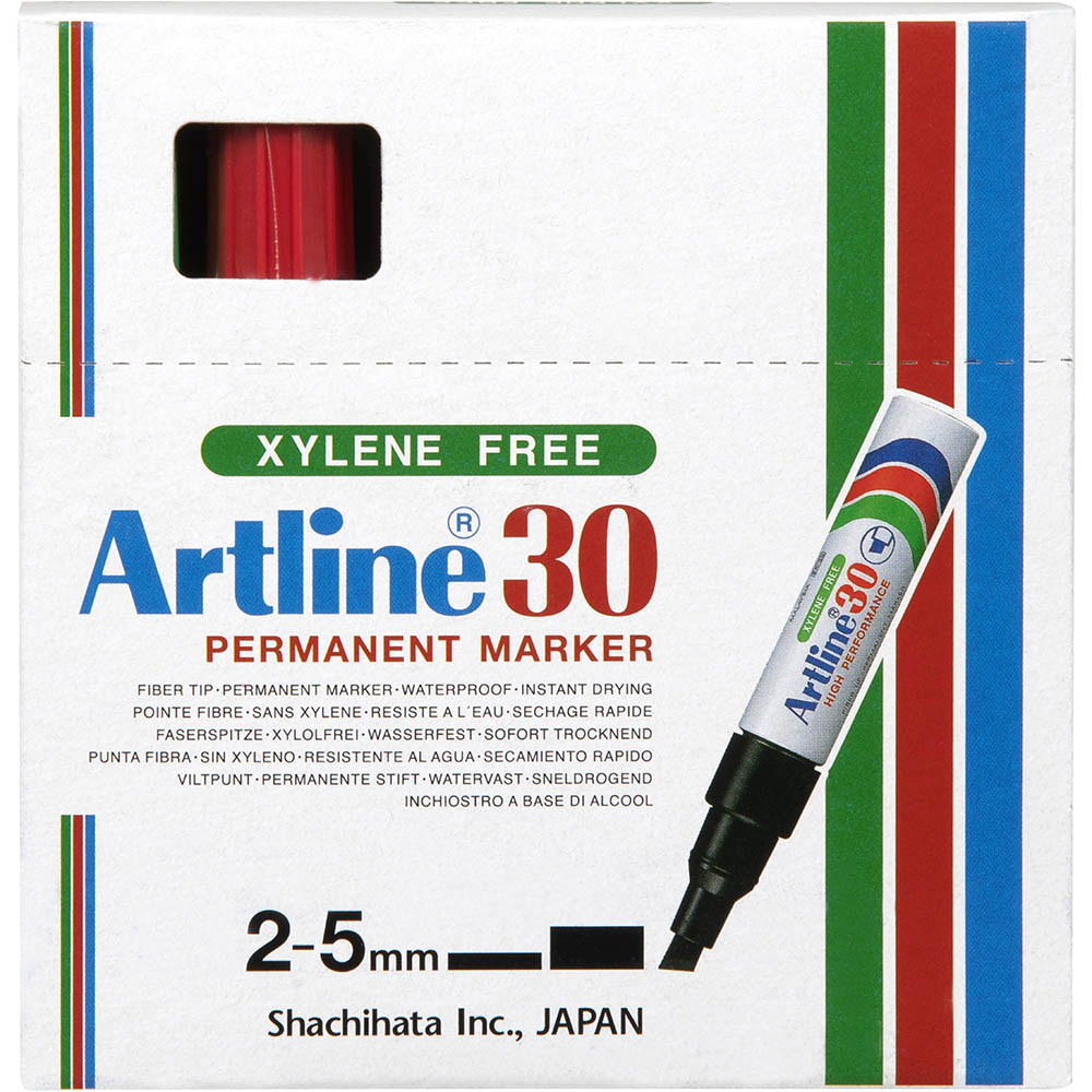 Image for ARTLINE 30 MINI PERMANENT MARKER CHISEL 5MM ASSORTED BOX 12 from MOE Office Products Depot Mackay & Whitsundays