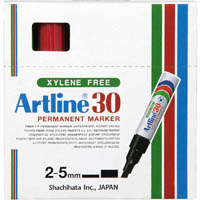 artline 30 mini permanent marker chisel 5mm assorted box 12