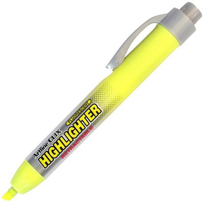Image for ARTLINE 63 CLIX HIGHLIGHTER RETRACTABLE CHISEL YELLOW from MOE Office Products Depot Mackay & Whitsundays