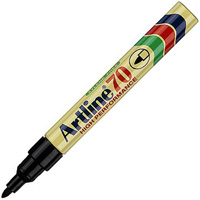 artline 70 permanent marker bullet 1.5mm black pack 2 hangsell