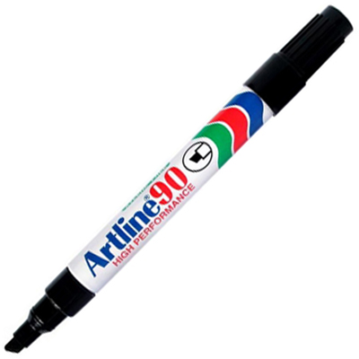 Image for ARTLINE 90 PERMANENT MARKER CHISEL 2-5MM BLACK from Total Supplies Pty Ltd