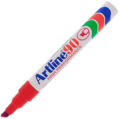 Image for ARTLINE 90 PERMANENT MARKER CHISEL 2-5MM RED from Total Supplies Pty Ltd