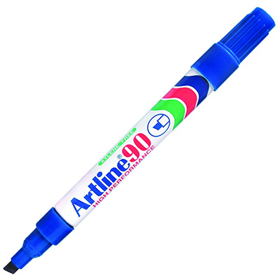 Image for ARTLINE 90 PERMANENT MARKER CHISEL 2-5MM BLUE from Barkers Rubber Stamps & Office Products Depot