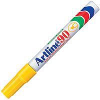 artline 90 permanent marker chisel 2-5mm yellow