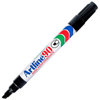 artline 90 permanent marker chisel 2-5mm black pack 2 hangsell