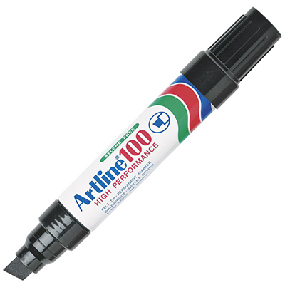 Image for ARTLINE 100 PERMANENT MARKER CHISEL 12MM BLACK from Office Products Depot