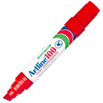 Image for ARTLINE 100 PERMANENT MARKER CHISEL 12MM RED from MOE Office Products Depot Mackay & Whitsundays