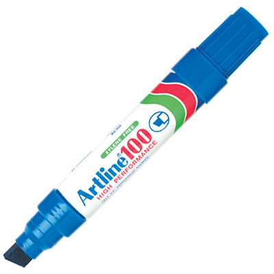Image for ARTLINE 100 PERMANENT MARKER CHISEL 12MM BLUE from Office Products Depot