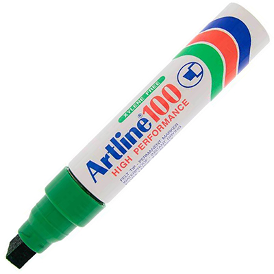 Image for ARTLINE 100 PERMANENT MARKER CHISEL 12MM GREEN from Office Products Depot