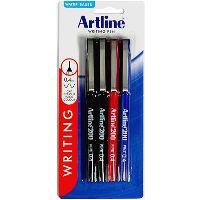 artline 200 fineliner pen 0.4mm assorted pack 4