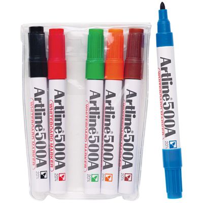 Image for ARTLINE 500A WHITEBOARD MARKER BULLET 2MM ASSORTED WALLET 6 from Office Products Depot