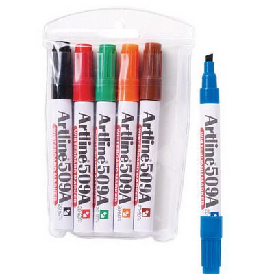 Image for ARTLINE 509A WHITEBOARD MARKER CHISEL 5MM ASSORTED WALLET 6 from MOE Office Products Depot Mackay & Whitsundays