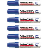 artline 5109a whiteboard marker chisel 10mm blue box 6