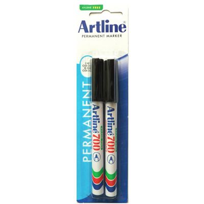 Image for ARTLINE 700 PERMANENT MARKER BULLET 0.7MM BLACK PACK 2 HANGSELL from MOE Office Products Depot Mackay & Whitsundays