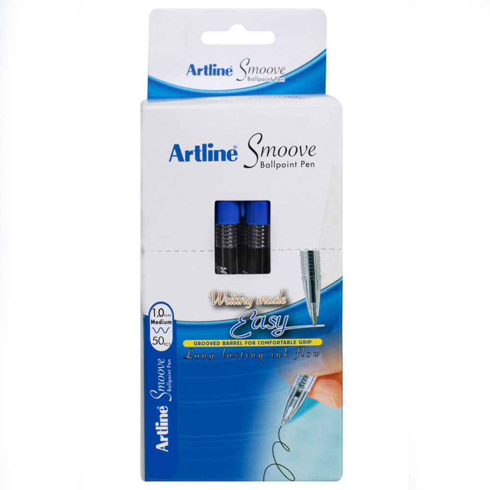 Image for ARTLINE SMOOVE BALLPOINT PEN MEDIUM 1.0MM BLUE BOX 50 from MOE Office Products Depot Mackay & Whitsundays