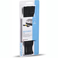 velcro brand® one-wrap® reusable ties 25 x 200mm black pack 5