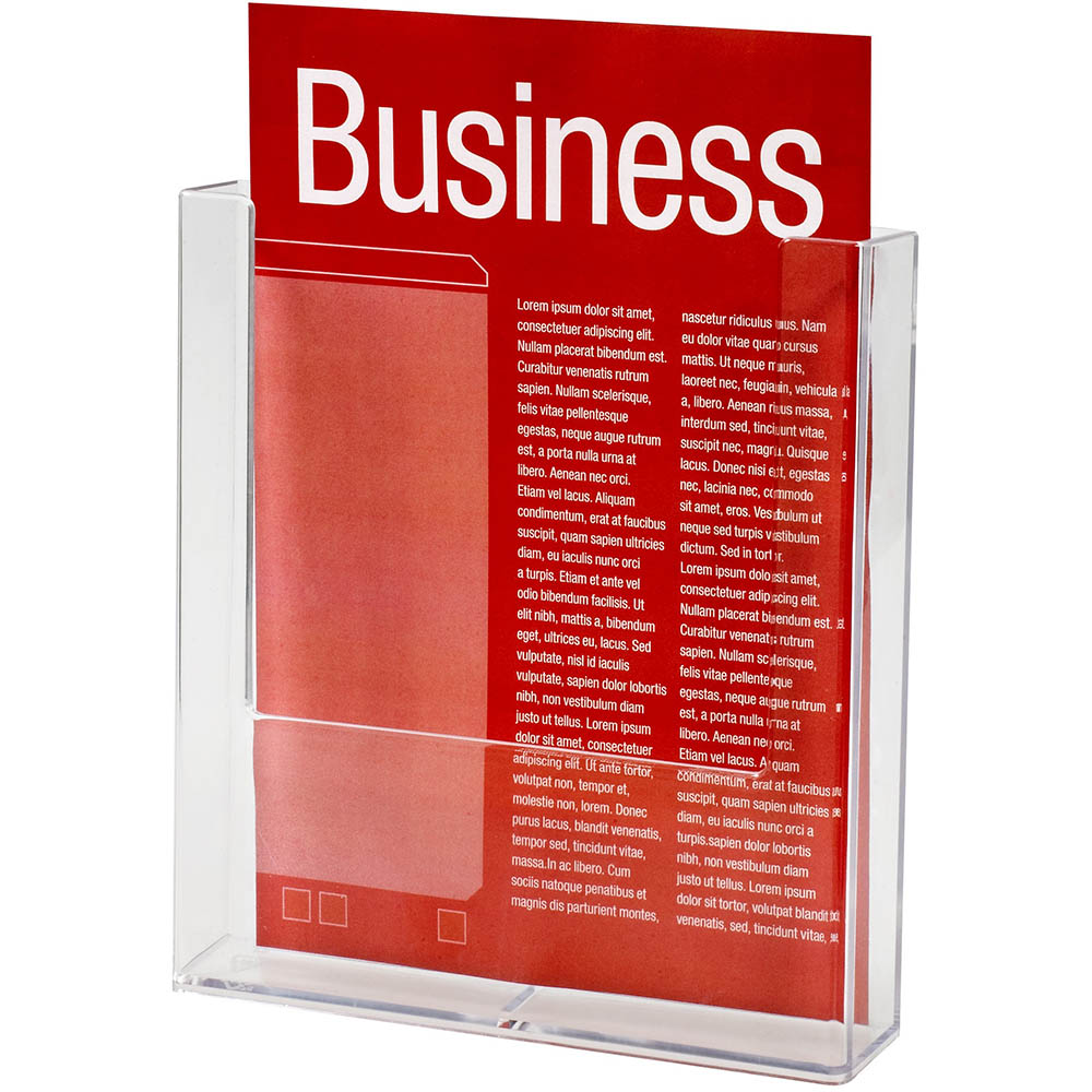 Image for ESSELTE BROCHURE HOLDER WALL MOUNT 1 TIER A4 CLEAR from Ross Office Supplies Office Products Depot