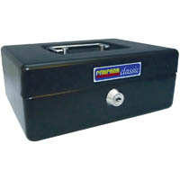esselte classic cash box 200 x 150 x 80mm size 8 black