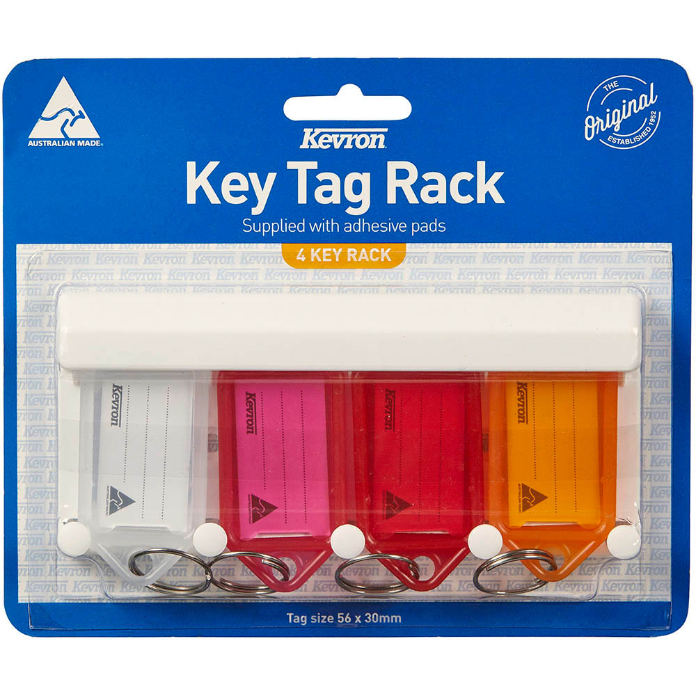 Image for KEVRON ID5 KEY TAG RACK 4 TAG ASSORTED from Margaret River Office Products Depot