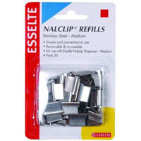 esselte nalclip refills stainless steel medium pack 50