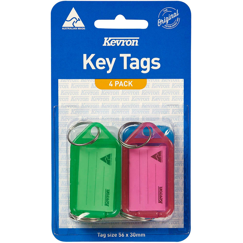 Image for KEVRON ID5 KEYTAGS ASSORTED PACK 4 from Office Business Office Products Depot