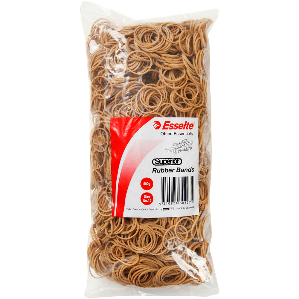 Image for ESSELTE SUPERIOR RUBBER BANDS SIZE 12 500G BAG from MOE Office Products Depot Mackay & Whitsundays