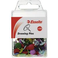 esselte drawing pins assorted pack 100