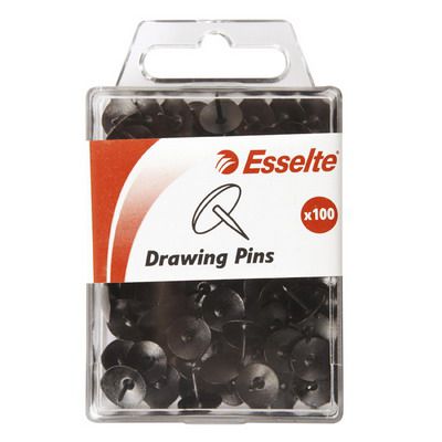 Image for ESSELTE DRAWING PINS BLACK PACK 100 from MOE Office Products Depot Mackay & Whitsundays