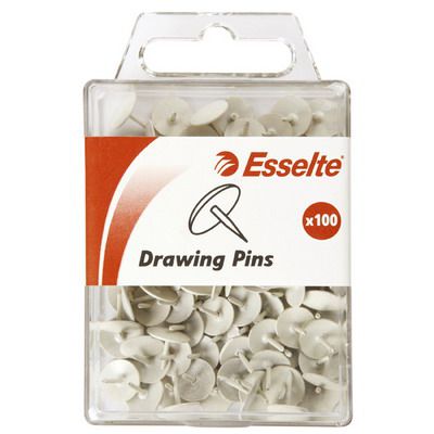 Image for ESSELTE DRAWING PINS WHITE PACK 100 from Office Business Office Products Depot