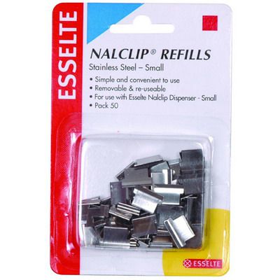 Image for ESSELTE NALCLIP REFILLS SMALL SILVER PACK 50 from Office Business Office Products Depot