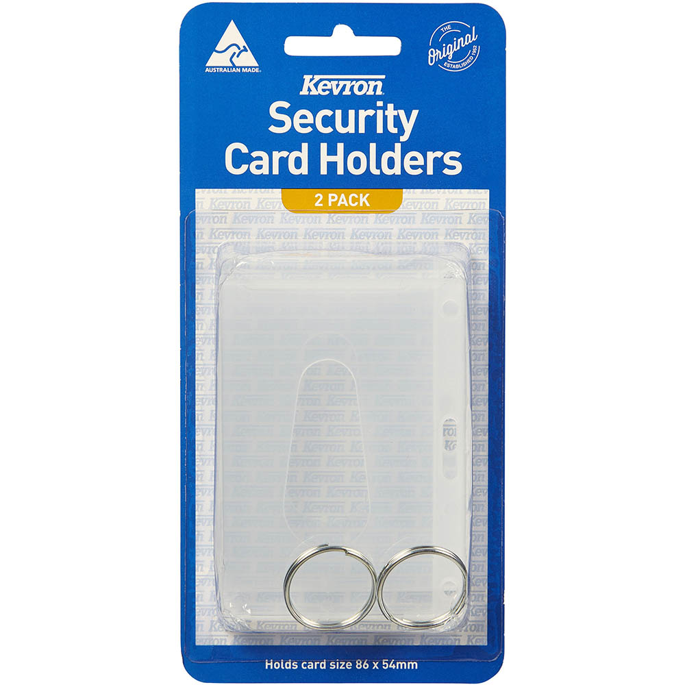 Image for KEVRON SECURITY CARD HOLDER CLEAR PACK 2 from Ross Office Supplies Office Products Depot