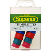 esselte superior thimblettes assorted sizes box 10