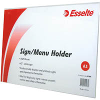 esselte sign / menu holder wall mount landscape a3 clear