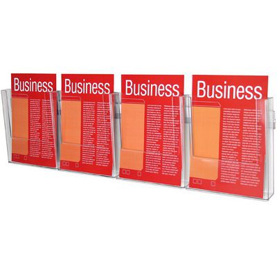 Image for ESSELTE BROCHURE HOLDER WALL SYSTEM 1 TIER 4 POCKET A4 CLEAR from Office Business Office Products Depot