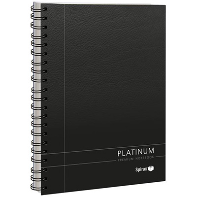 Image for SPIRAX 400 PLATINUM NOTEBOOK SPIRAL BOUND 200 PAGE A4 BLACK from Barkers Rubber Stamps & Office Products Depot
