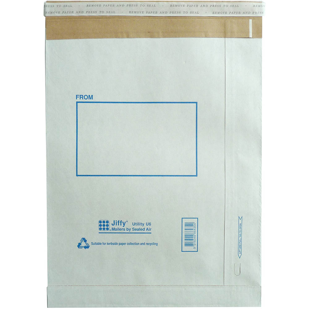 Image for JIFFY PADDED UTILITY MAILER BAG 300 X 405MM P6 WHITE CARTON 200 from Total Supplies Pty Ltd