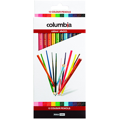Image for COLUMBIA COLOURSKETCH COLOURED PENCILS ASSORTED PACK 12 from Total Supplies Pty Ltd