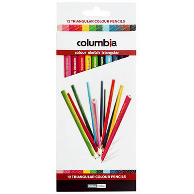Image for COLUMBIA COLOURSKETCH TRIANGULAR PENCIL ASSORTED PACK 12 from Ross Office Supplies Office Products Depot