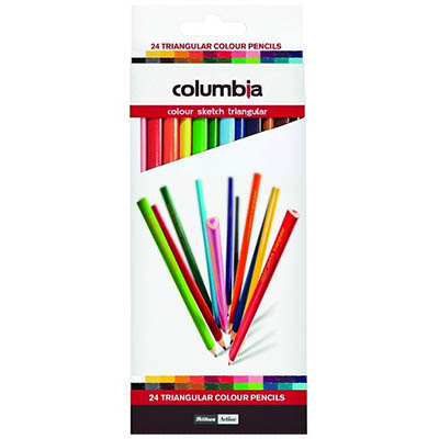 Image for COLUMBIA COLOURSKETCH TRIANGULAR PENCIL ASSORTED PACK 24 from Total Supplies Pty Ltd