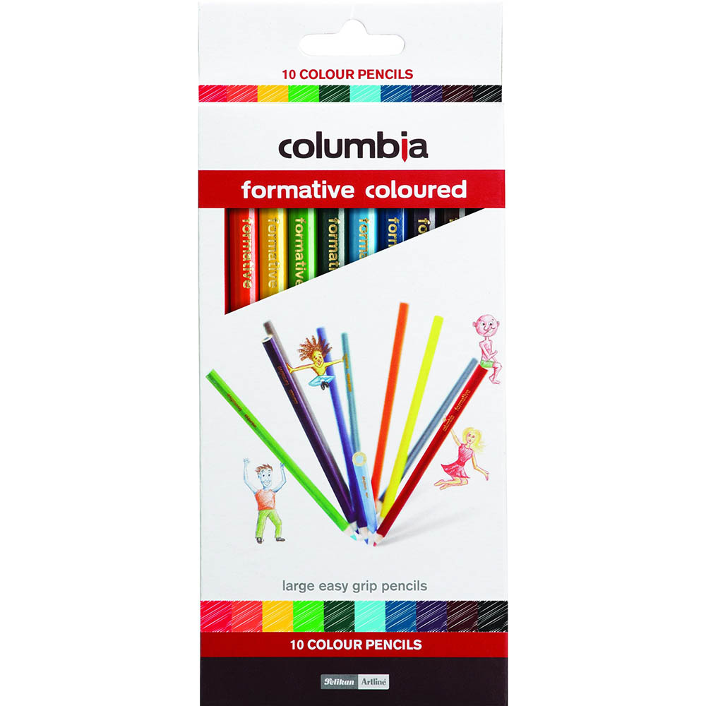 Image for COLUMBIA FORMATIVE COLOUR PENCIL ROUND ASSORTED PACK 10 from Office Products Depot Gold Coast