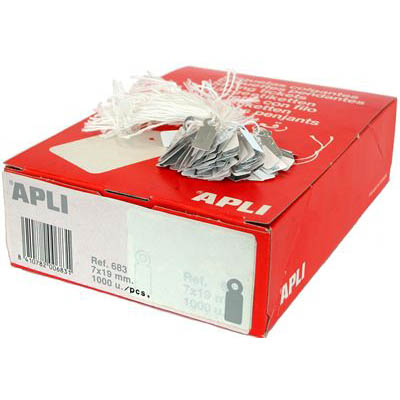Image for APLI STRUNG TICKETS 22 X 35MM WHITE BOX 500 from Ross Office Supplies Office Products Depot
