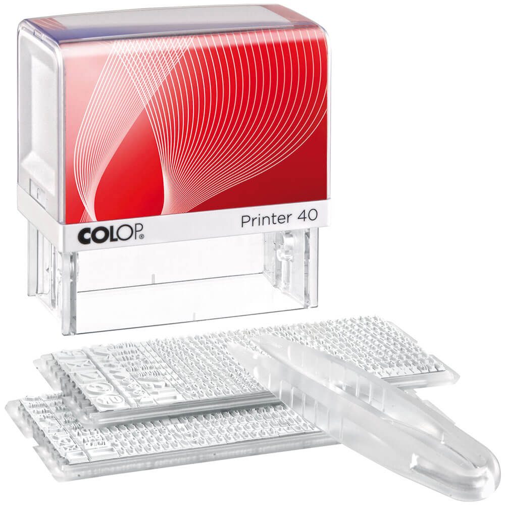 Image for COLOP P40 PRINTER DO-IT-YOURSELF SELF-INKING STAMP SET 2.5MM/3.5MM BLACK from Total Supplies Pty Ltd
