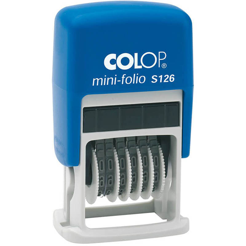 Image for COLOP S126 MINI-FOLIO SELF-INKING NUMBERER STAMP 6 BAND 4MM BLACK from Tristate Office Products Depot