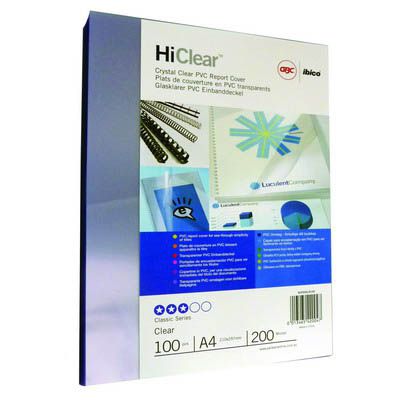 Image for GBC IBICO BINDING COVER 200 MICRON A4 CLEAR PACK 100 from OFFICEPLANET OFFICE PRODUCTS DEPOT