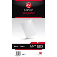 gbc ibico binding cover 250 micron a4 clear pack 100